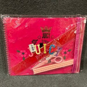 Vintage JUICY COUTURE FUN BOOK Logo Paper Pencils Stickers School Kit New in Bag
